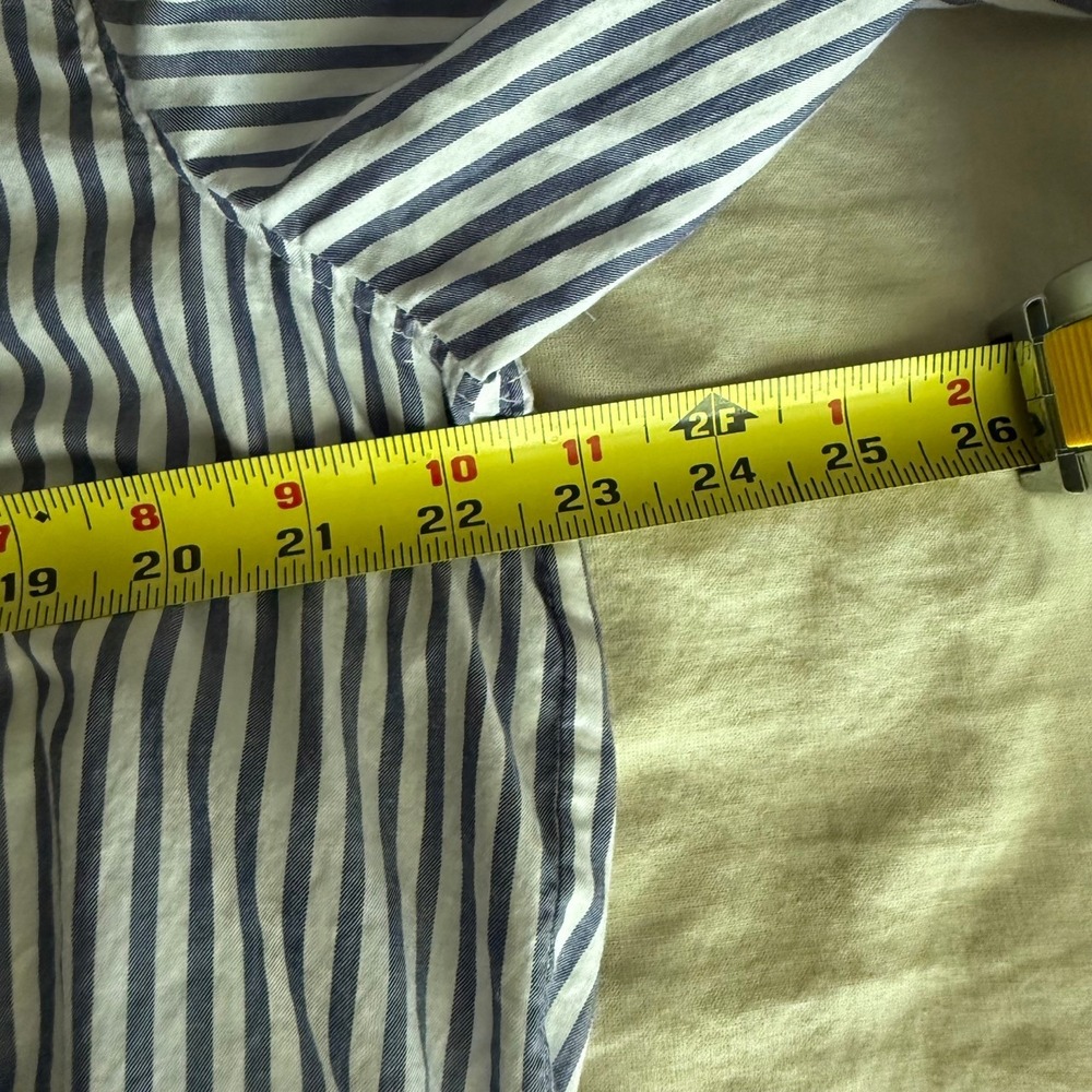 Everlane‎ Silky Cotton Mariner Shirt Blue Striped Long Sleeve Button Down 14 - Picture 9 of 9